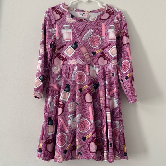 Pete and Lucy Other - Pete and Lucy Boutique Toddler Girl Long Sleeve‎ Dress Makeup Purple Size 3T